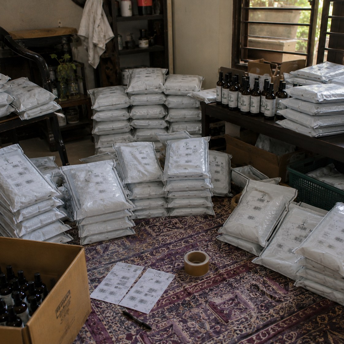This week's parcels, waiting for pickup